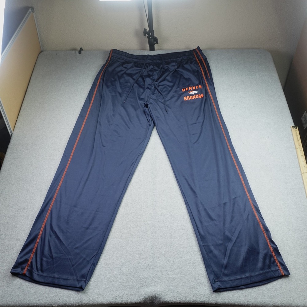 Denver Broncos Pants Mens 3XLT Navy Blue NFL Athletic Track Majestic